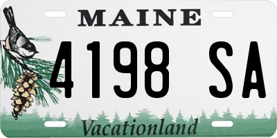 ME license plate 4198SA