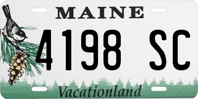 ME license plate 4198SC