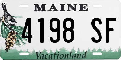 ME license plate 4198SF