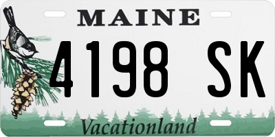 ME license plate 4198SK