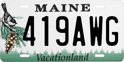 ME license plate 419AWG