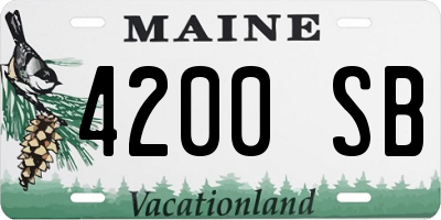 ME license plate 4200SB