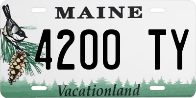 ME license plate 4200TY
