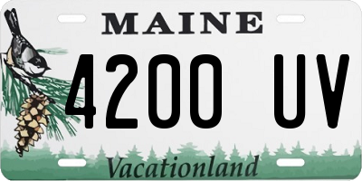 ME license plate 4200UV