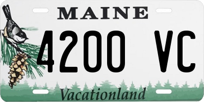 ME license plate 4200VC