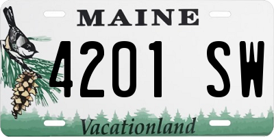 ME license plate 4201SW