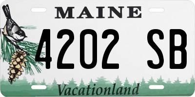 ME license plate 4202SB