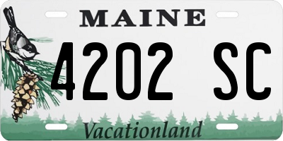 ME license plate 4202SC