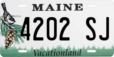 ME license plate 4202SJ