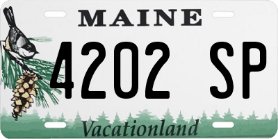 ME license plate 4202SP