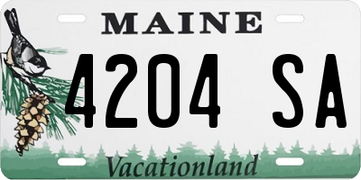 ME license plate 4204SA