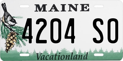 ME license plate 4204SO