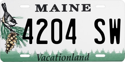 ME license plate 4204SW