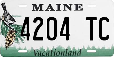 ME license plate 4204TC