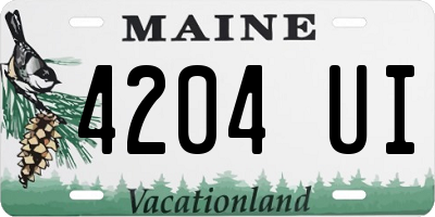 ME license plate 4204UI