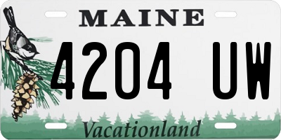 ME license plate 4204UW