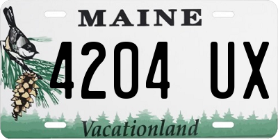 ME license plate 4204UX