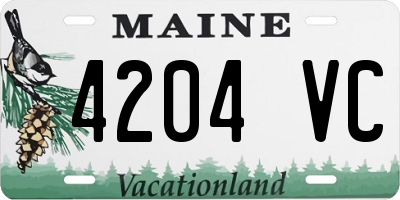 ME license plate 4204VC