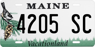 ME license plate 4205SC