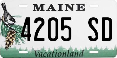 ME license plate 4205SD