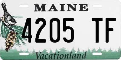 ME license plate 4205TF