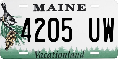 ME license plate 4205UW