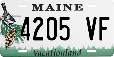 ME license plate 4205VF