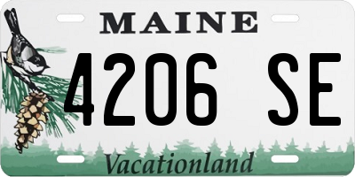 ME license plate 4206SE