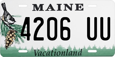 ME license plate 4206UU