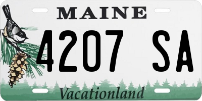 ME license plate 4207SA