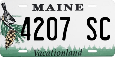 ME license plate 4207SC