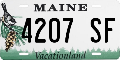 ME license plate 4207SF