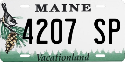 ME license plate 4207SP