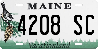 ME license plate 4208SC