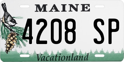 ME license plate 4208SP