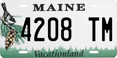 ME license plate 4208TM