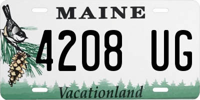 ME license plate 4208UG
