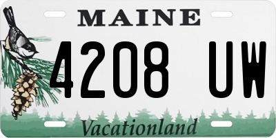 ME license plate 4208UW