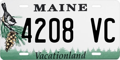 ME license plate 4208VC