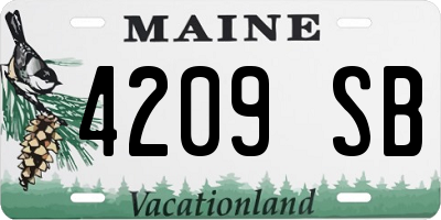 ME license plate 4209SB