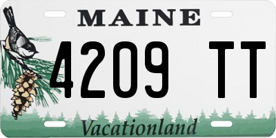 ME license plate 4209TT