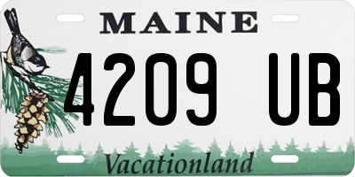 ME license plate 4209UB