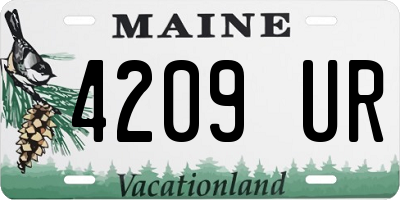 ME license plate 4209UR