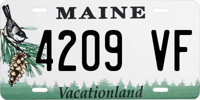 ME license plate 4209VF