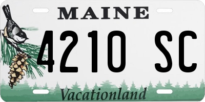 ME license plate 4210SC