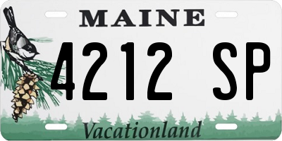ME license plate 4212SP