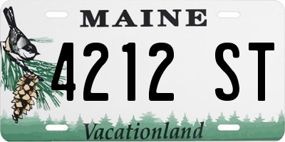ME license plate 4212ST