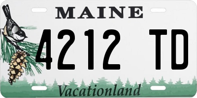 ME license plate 4212TD