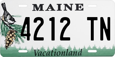 ME license plate 4212TN