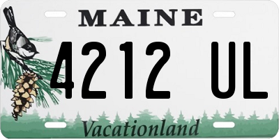 ME license plate 4212UL
